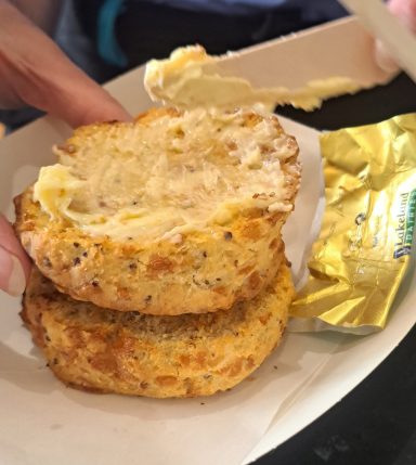 Buttered cheese scone